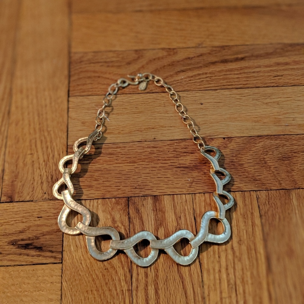 Lenox Chunky Link Necklace - Hammered Gold